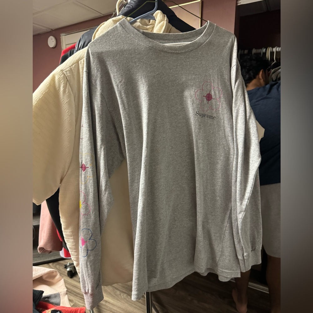 Supreme long sleeve tee with flowers